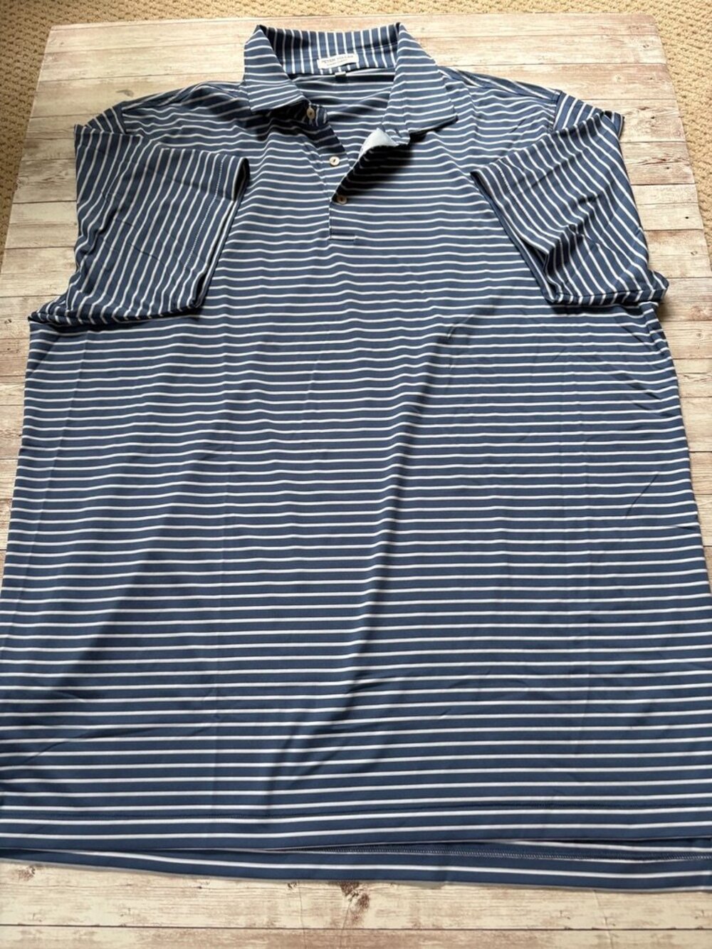 Peter Millar - Golf Shirt - Summer Comfort - XXL - Blue and White Stripe